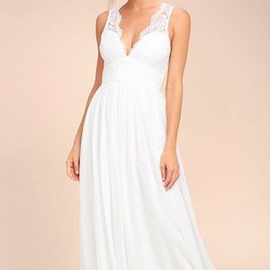 DESTINED TO DREAM WHITE LACE MAXI DRESS